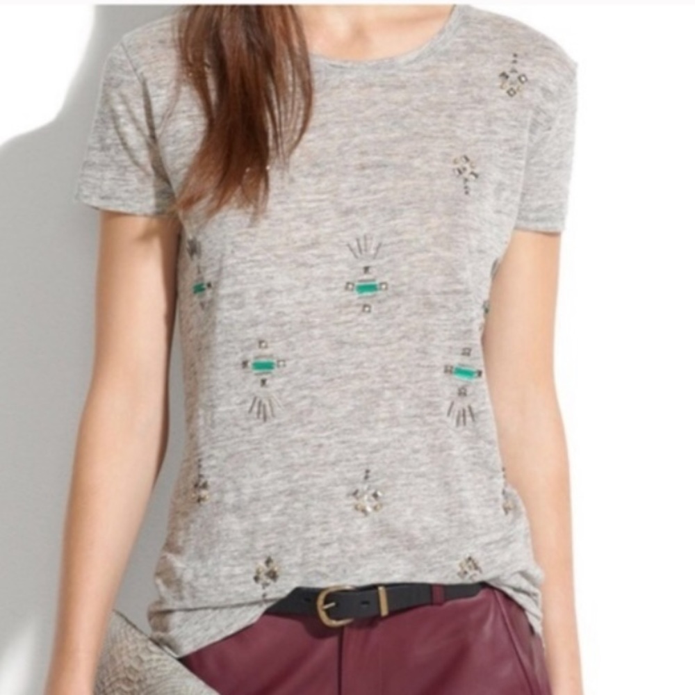 Madewell Grey Tee with Jewels
